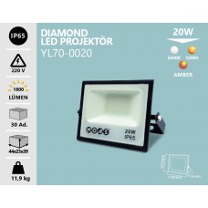 20W LED PROJEKTÖR BEYAZ GÜNIŞIĞI AMBER